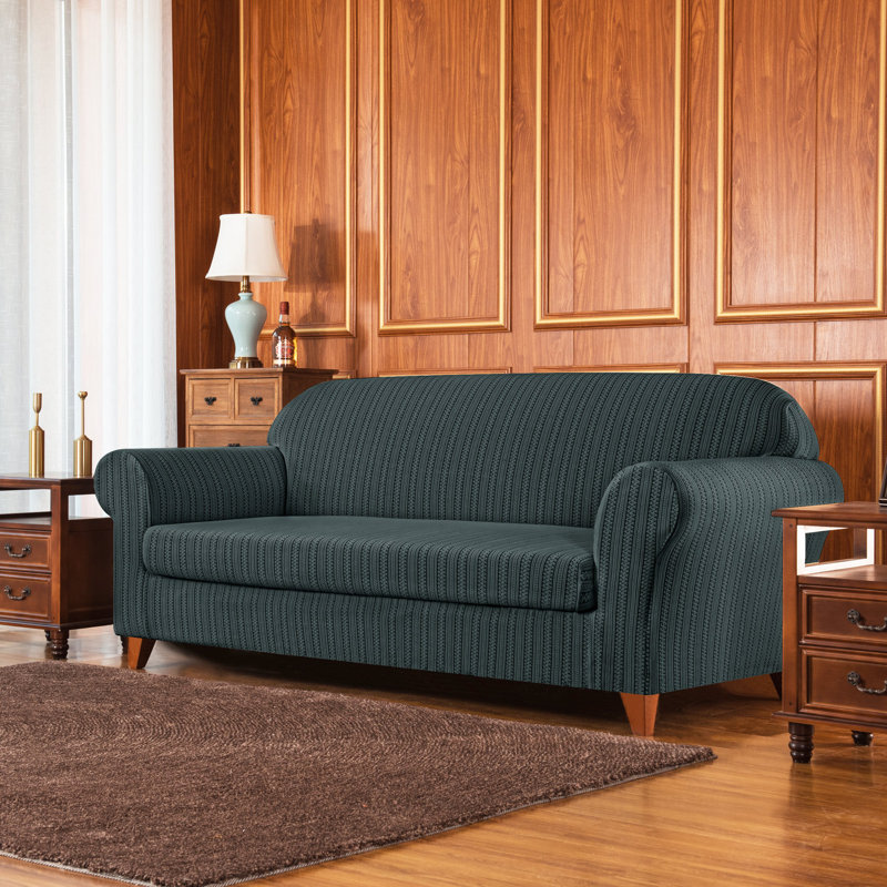 Union Rustic Striped Jacquard 2 Piece Stretch Individual Box Cushion